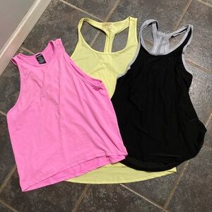 Women's Racerback Tank Top Set - Pink, Yellow, Black Size M